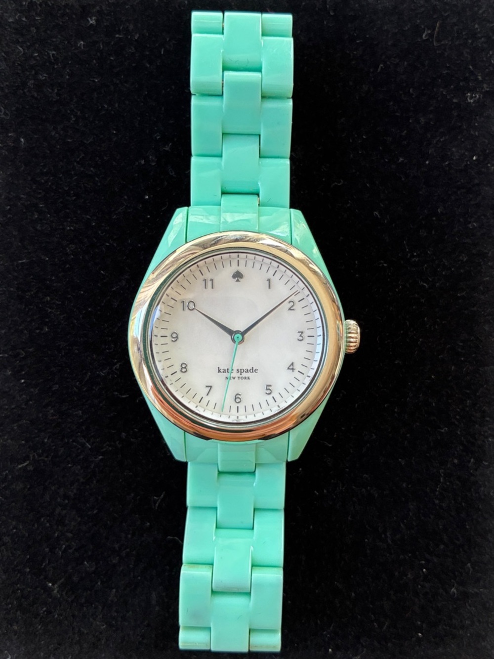 kate spade Mint-Turquoise Resin Bracelet Watch with Silver Bezel